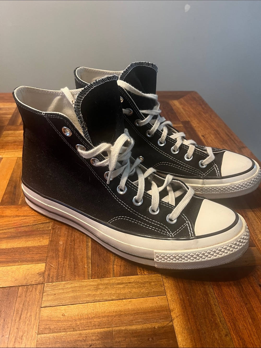 Men's High-Top Converse Sneakers in Black and White